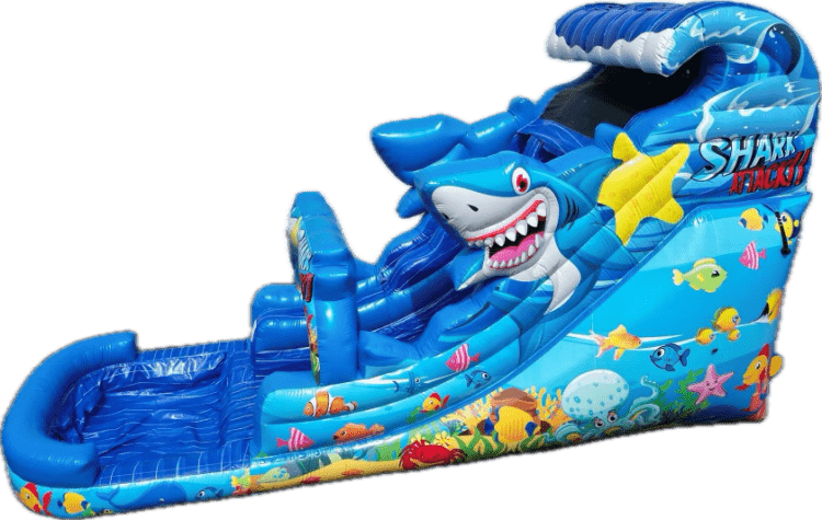 18FT Shark Attack Inflatable Water Slide