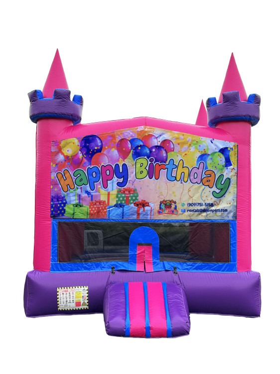 Pink Birthday Bounce House (B142)