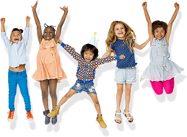 kids jumping joyfully