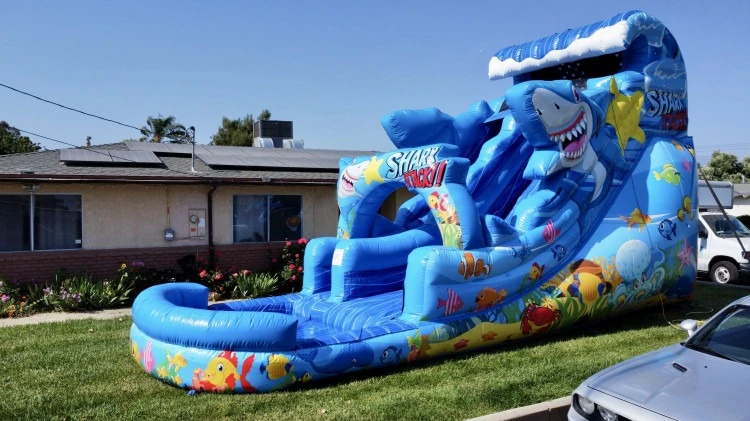 water slide rentals, shark theme rentals